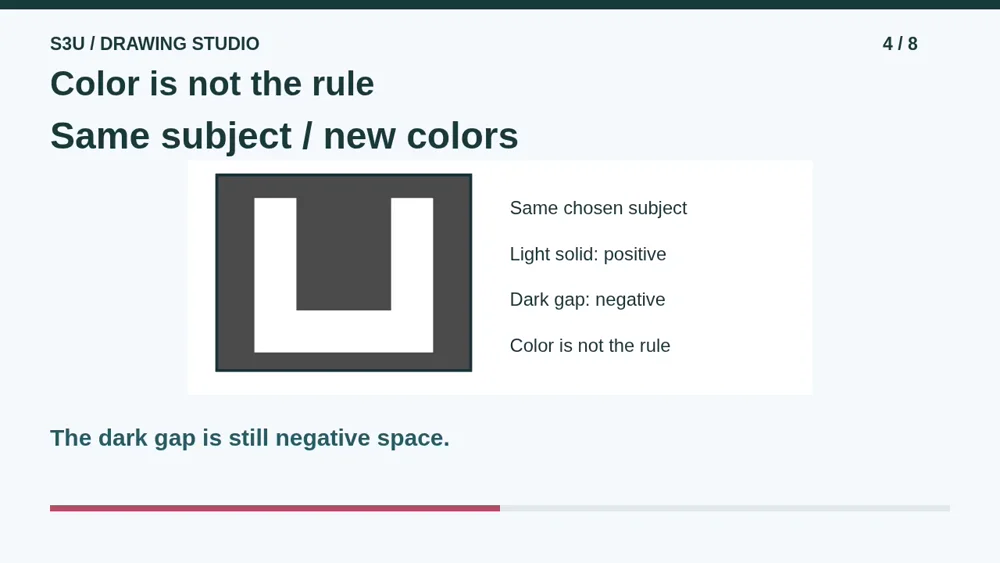 Video illustration: Color is not the rule. The spoken explanation follows.