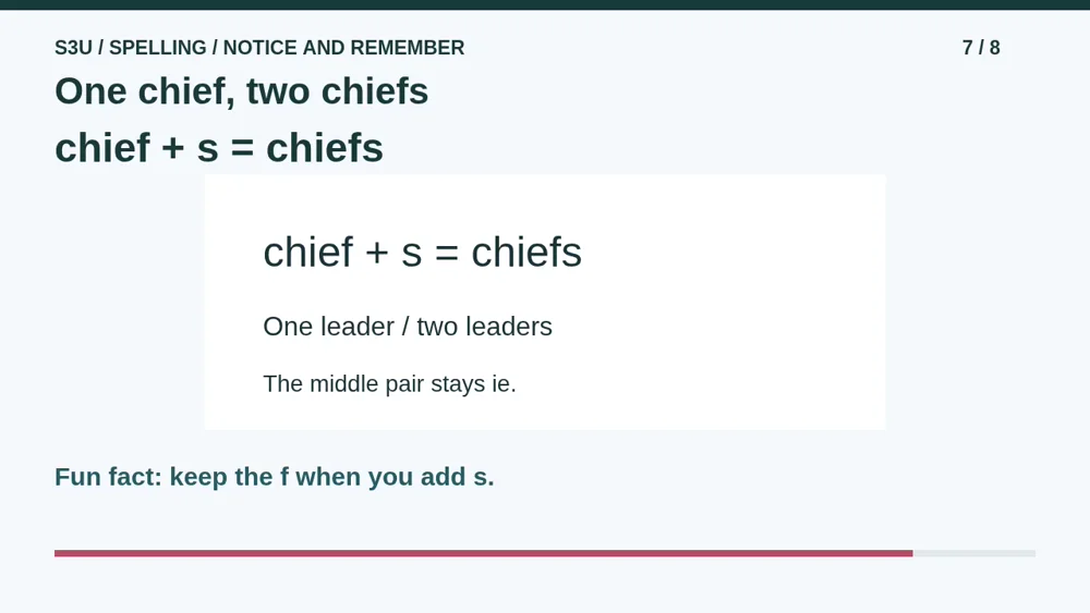 Video illustration: One chief, two chiefs. The spoken explanation follows.