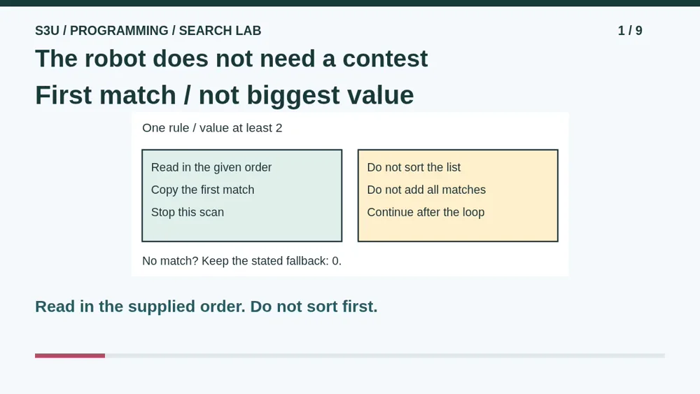 Video illustration: The robot does not need a contest. The spoken explanation follows.