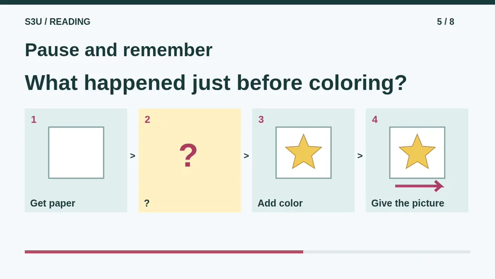 Video illustration: Pause and remember. The spoken explanation follows.