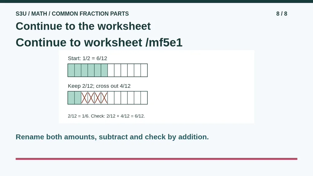 Video illustration: Continue to the worksheet. The spoken explanation follows.