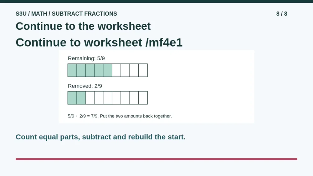 Video illustration: Continue to the worksheet. The spoken explanation follows.