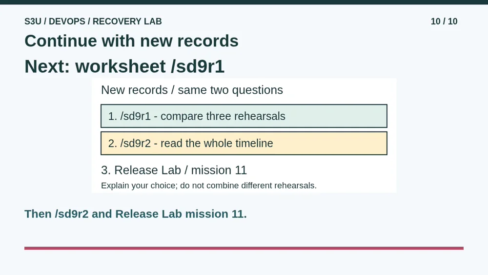 Video illustration: Continue with new records. The spoken explanation follows.