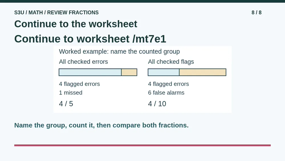 Video illustration: Continue to the worksheet. The spoken explanation follows.