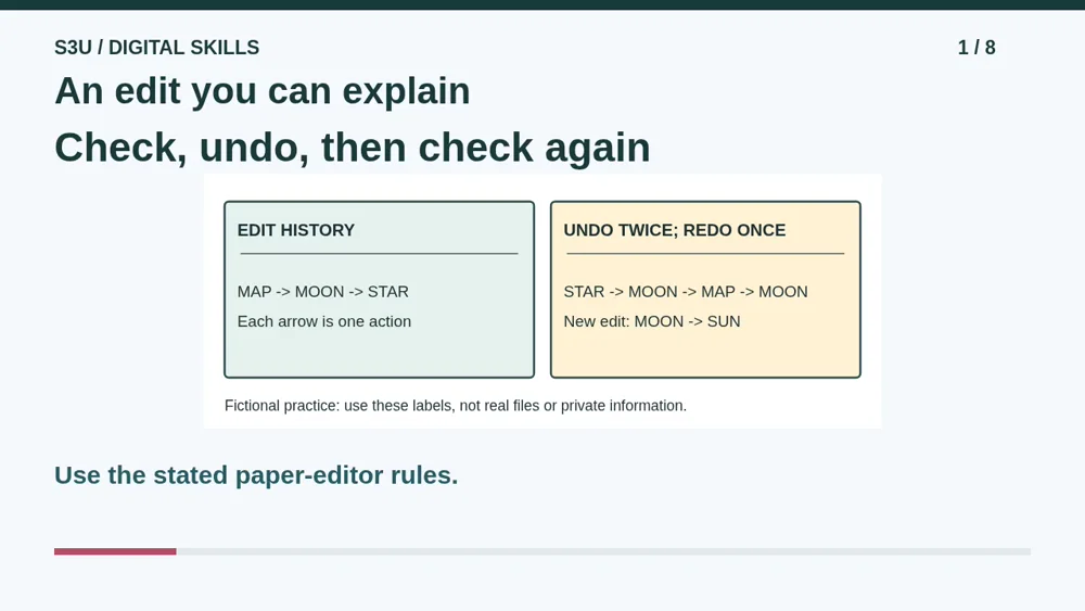 Video illustration: An edit you can explain. The spoken explanation follows.