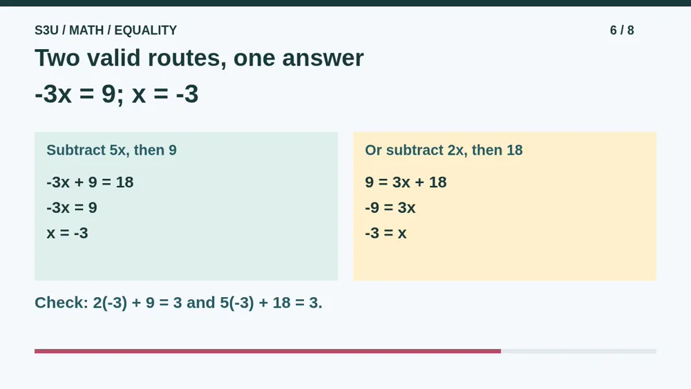 Video illustration: Two valid routes, one answer. The spoken explanation follows.