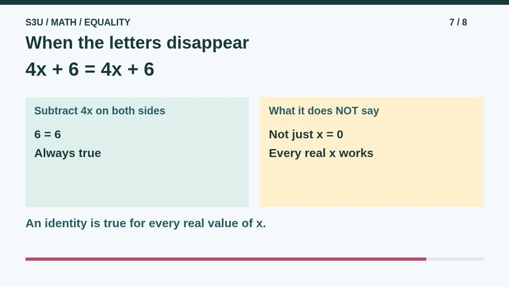 Video illustration: When the letters disappear. The spoken explanation follows.