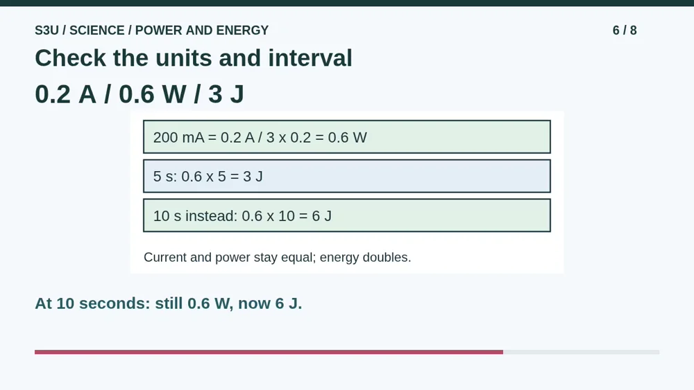 Video illustration: Check the units and interval. The spoken explanation follows.
