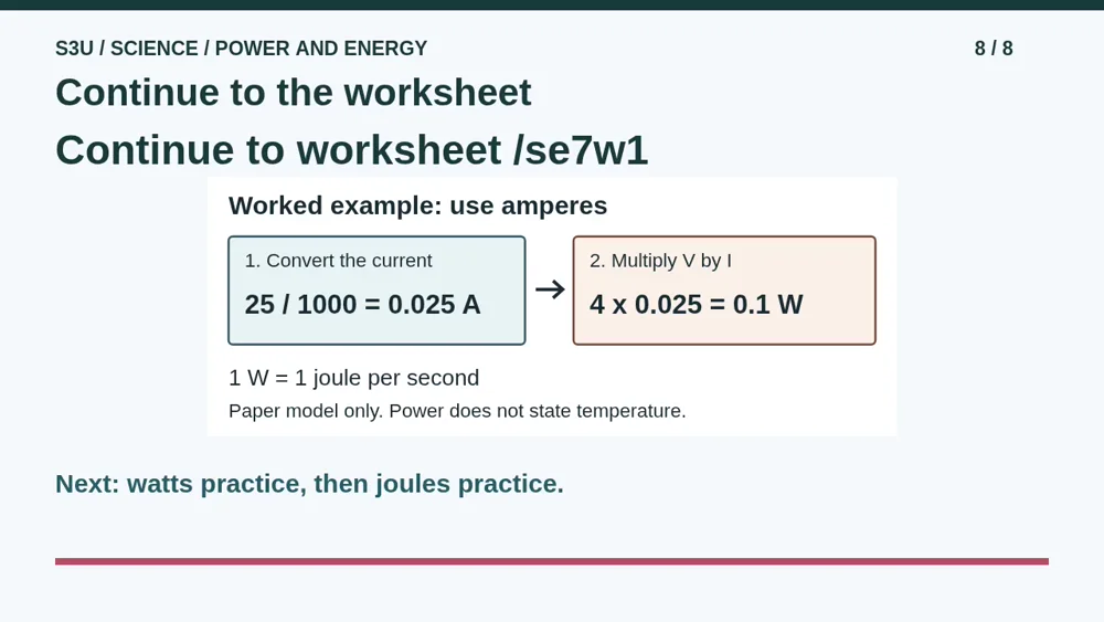 Video illustration: Continue to the worksheet. The spoken explanation follows.