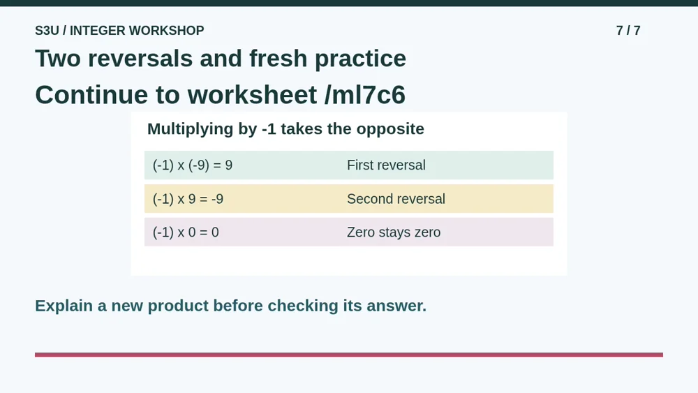 Video illustration: Two reversals and fresh practice. The spoken explanation follows.